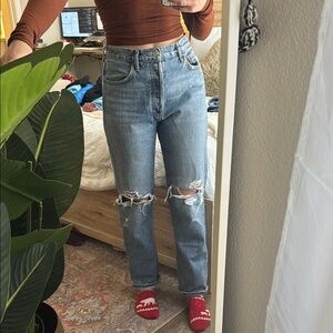 Agolde Classic Blue Distressed Women's Jeans